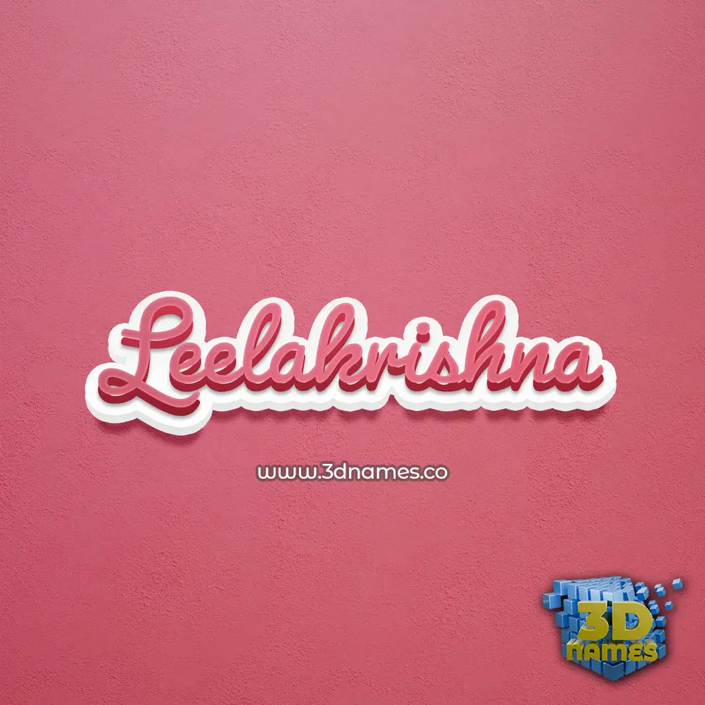leelakrishna in Red Scribble style - 3D name wallpaper