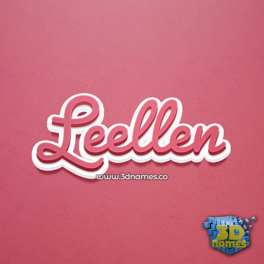 leellen in Red Scribble style - 3D name wallpaper
