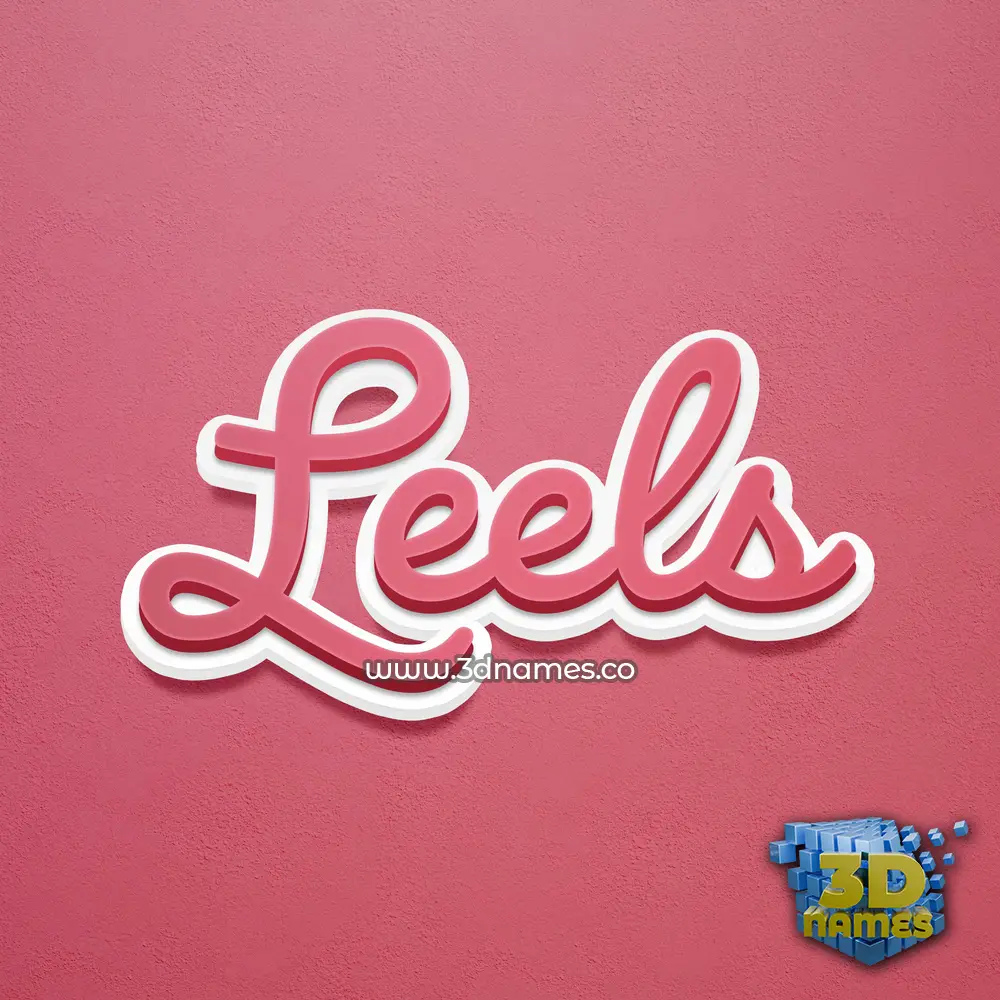 leels in Red Scribble style - 3D name wallpaper