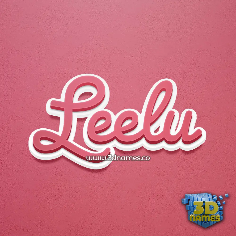 leelu in Red Scribble style - 3D name wallpaper