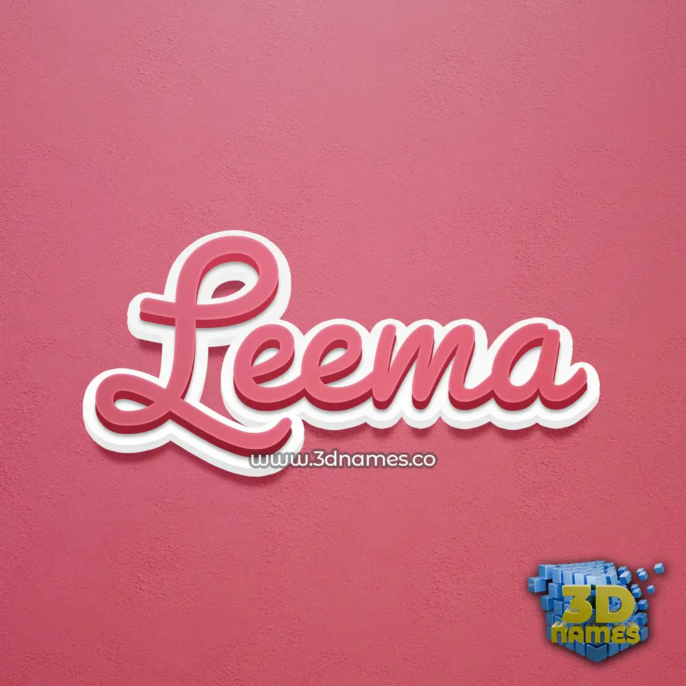 leema in Red Scribble style - 3D name wallpaper