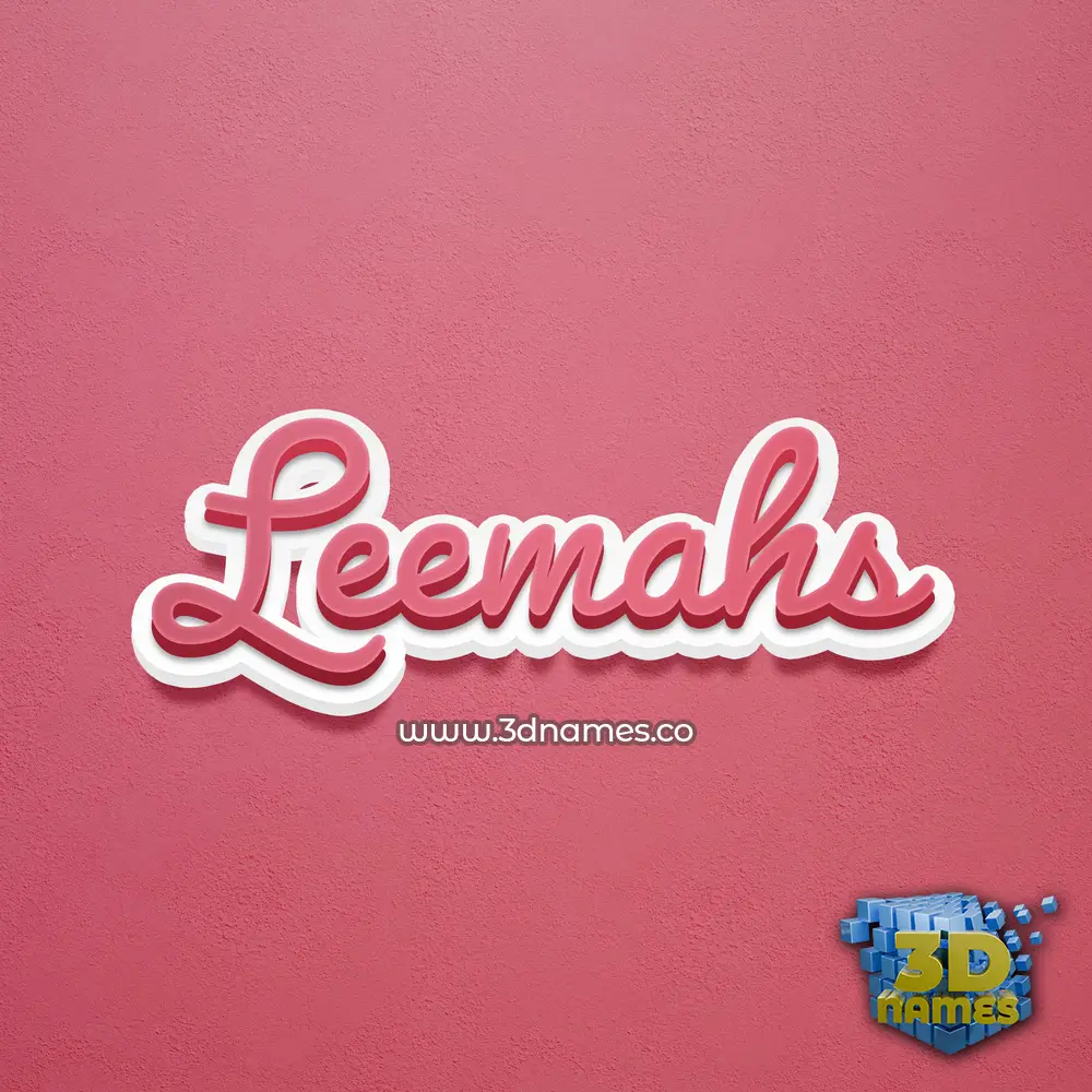 leemahs in Red Scribble style - 3D name wallpaper