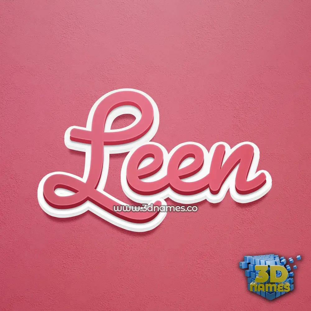 leen in Red Scribble style - 3D name wallpaper