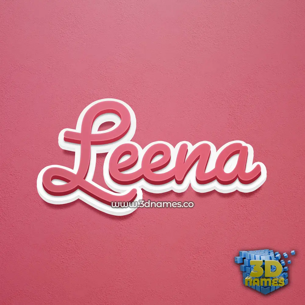 leena in Red Scribble style - 3D name wallpaper