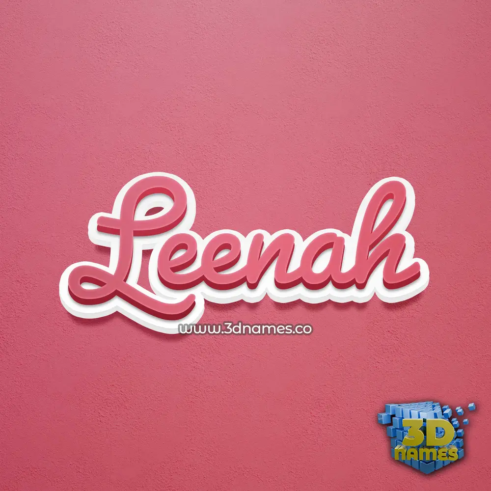 leenah in Red Scribble style - 3D name wallpaper