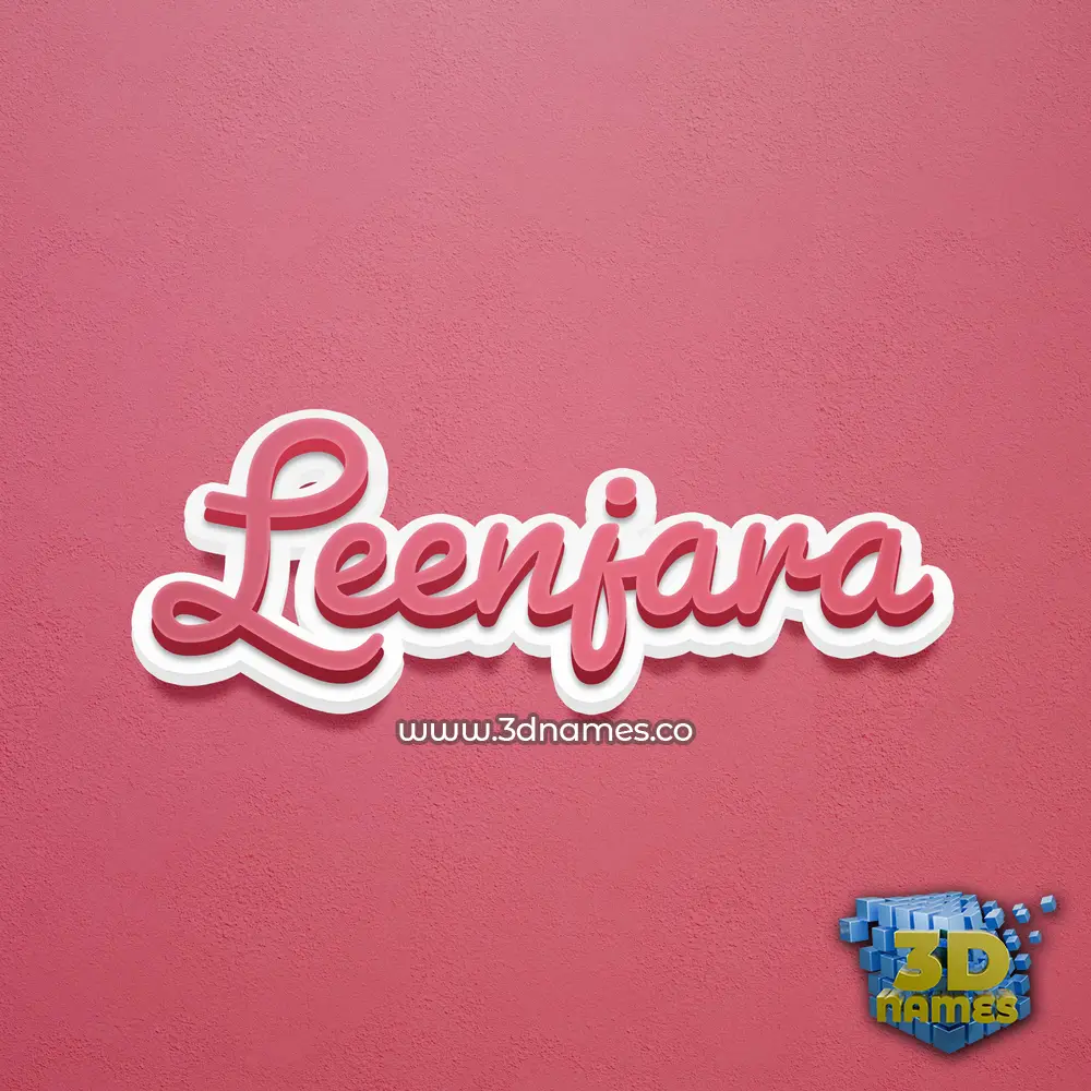 leenjara in Red Scribble style - 3D name wallpaper