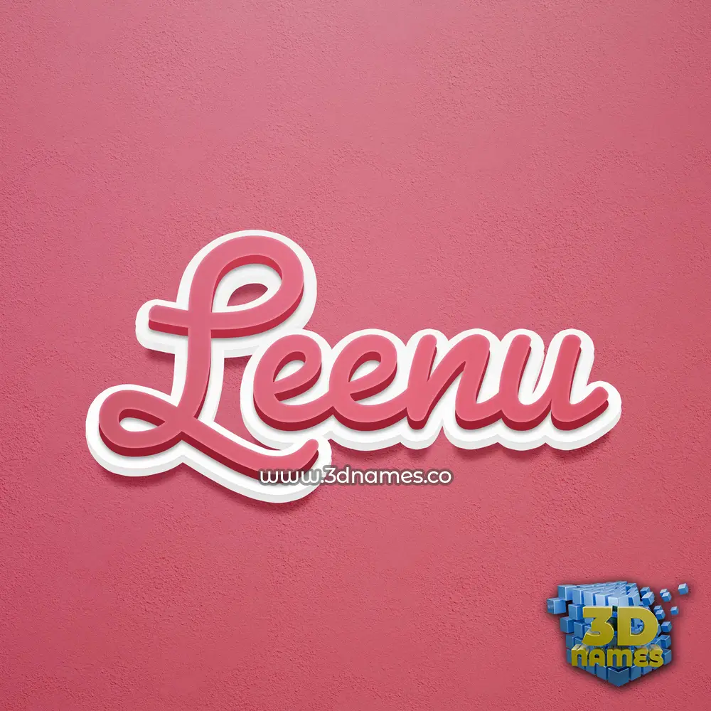 leenu in Red Scribble style - 3D name wallpaper