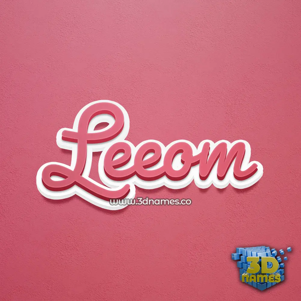 leeom in Red Scribble style - 3D name wallpaper