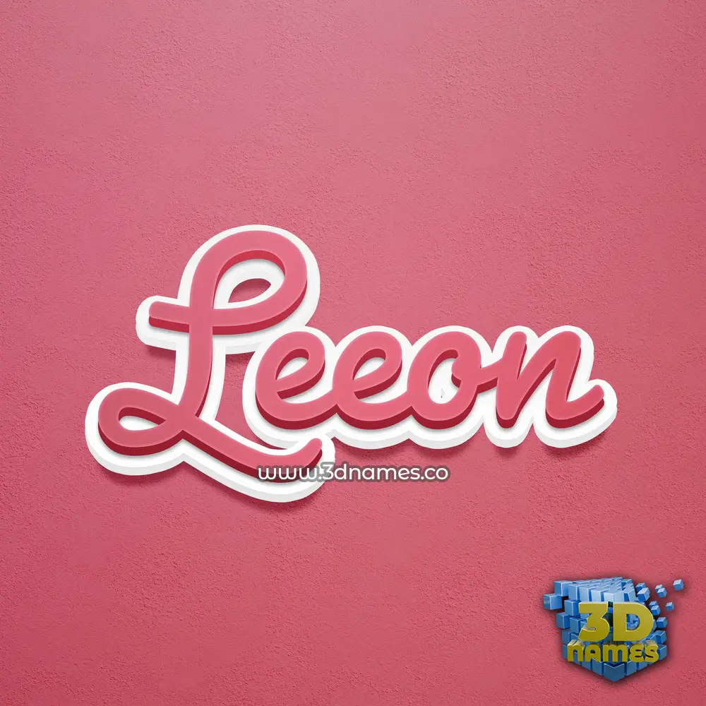 leeon in Red Scribble style - 3D name wallpaper