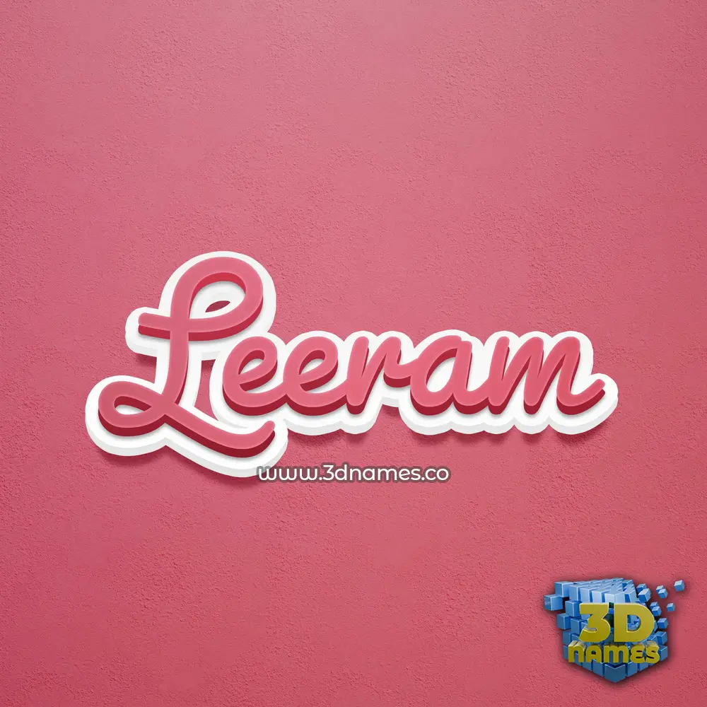 leeram in Red Scribble style - 3D name wallpaper