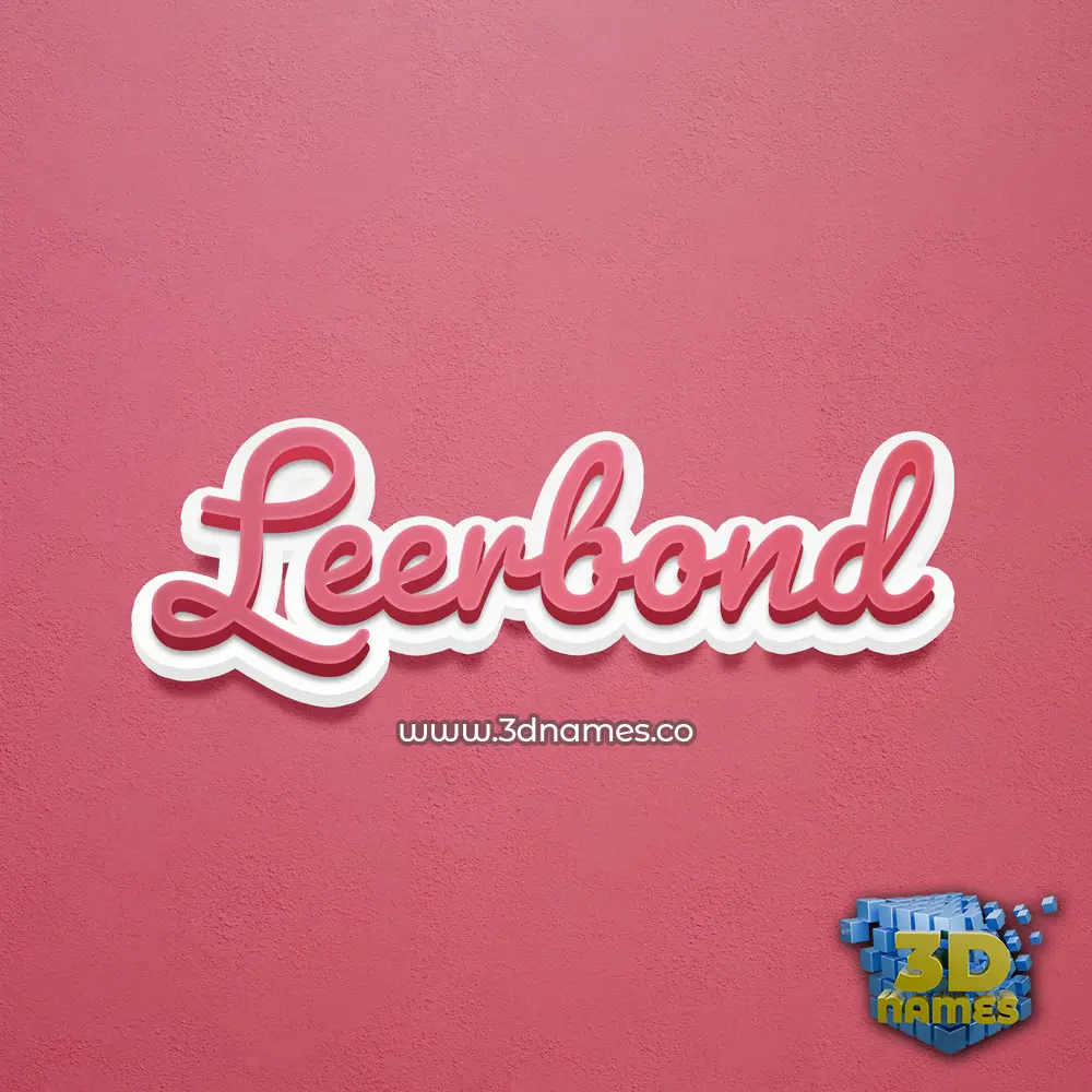 leerbond in Red Scribble style - 3D name wallpaper
