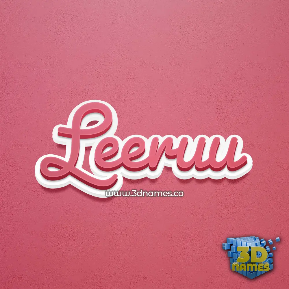 leeruu in Red Scribble style - 3D name wallpaper