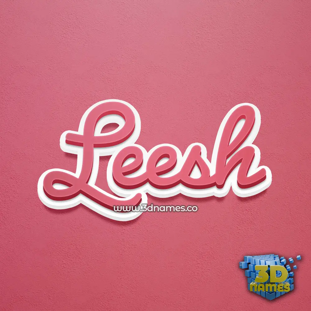 leesh in Red Scribble style - 3D name wallpaper