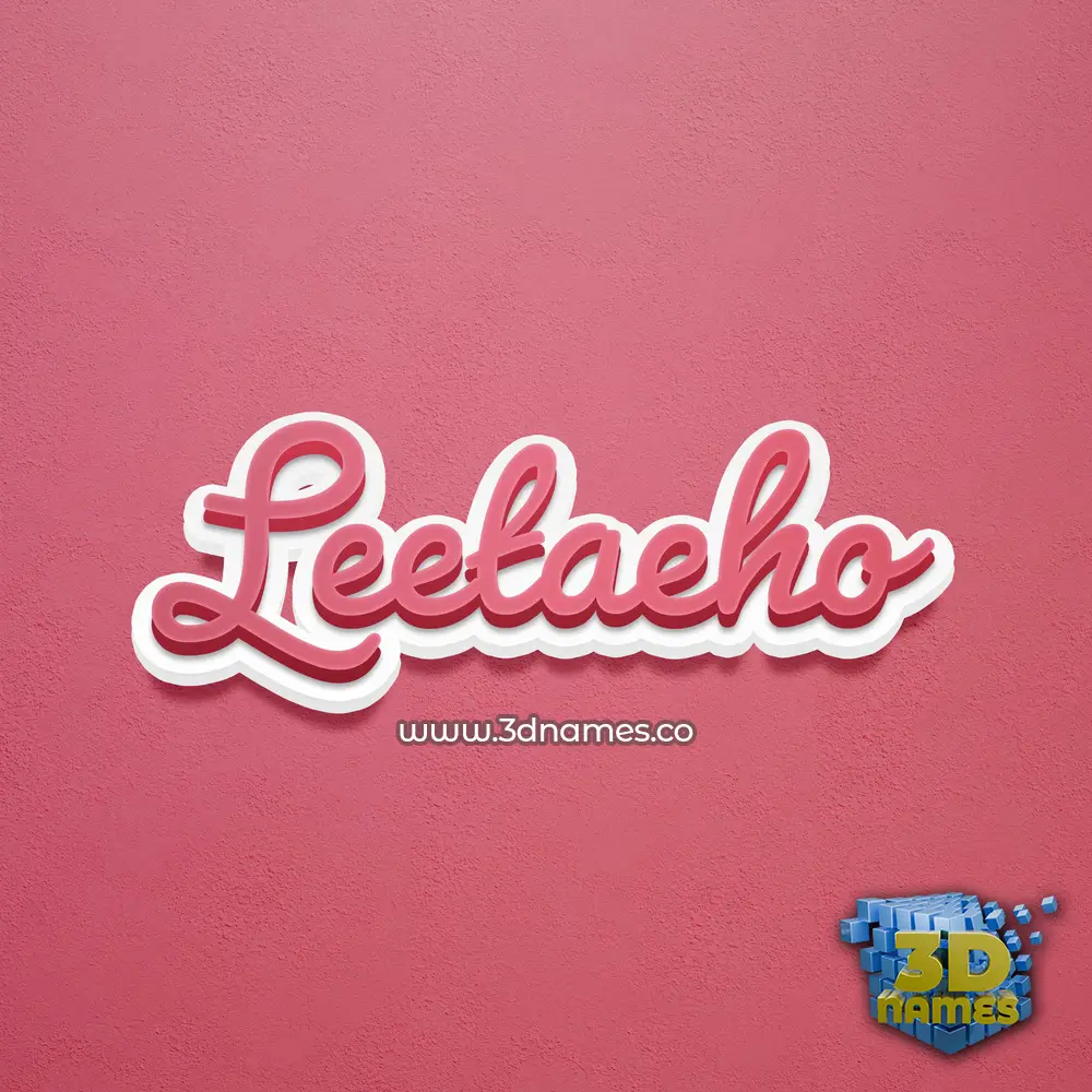 leetaeho in Red Scribble style - 3D name wallpaper