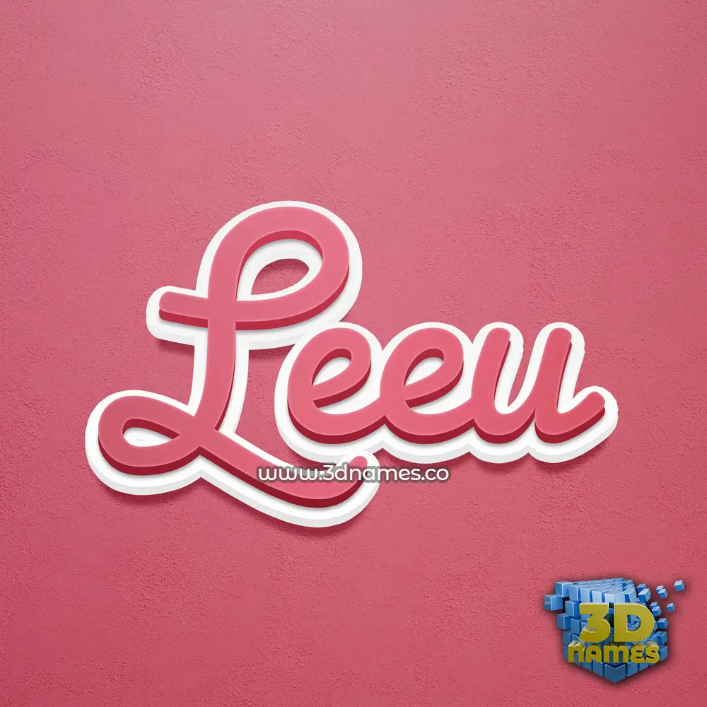 leeu in Red Scribble style - 3D name wallpaper
