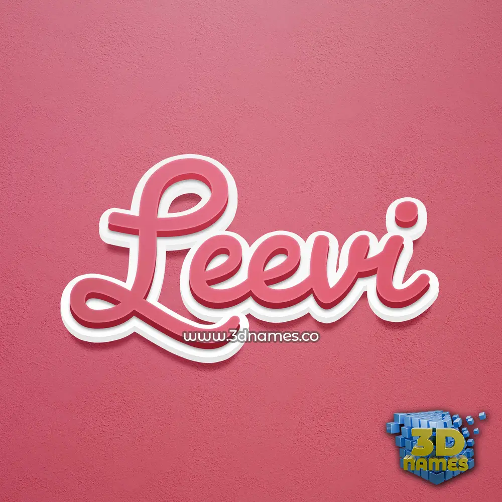 leevi in Red Scribble style - 3D name wallpaper