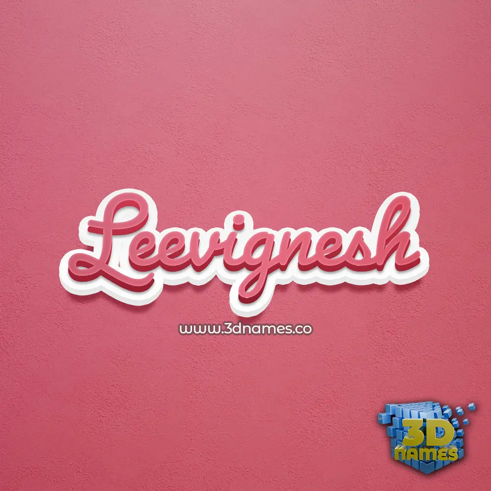 leevignesh in Red Scribble style - 3D name wallpaper