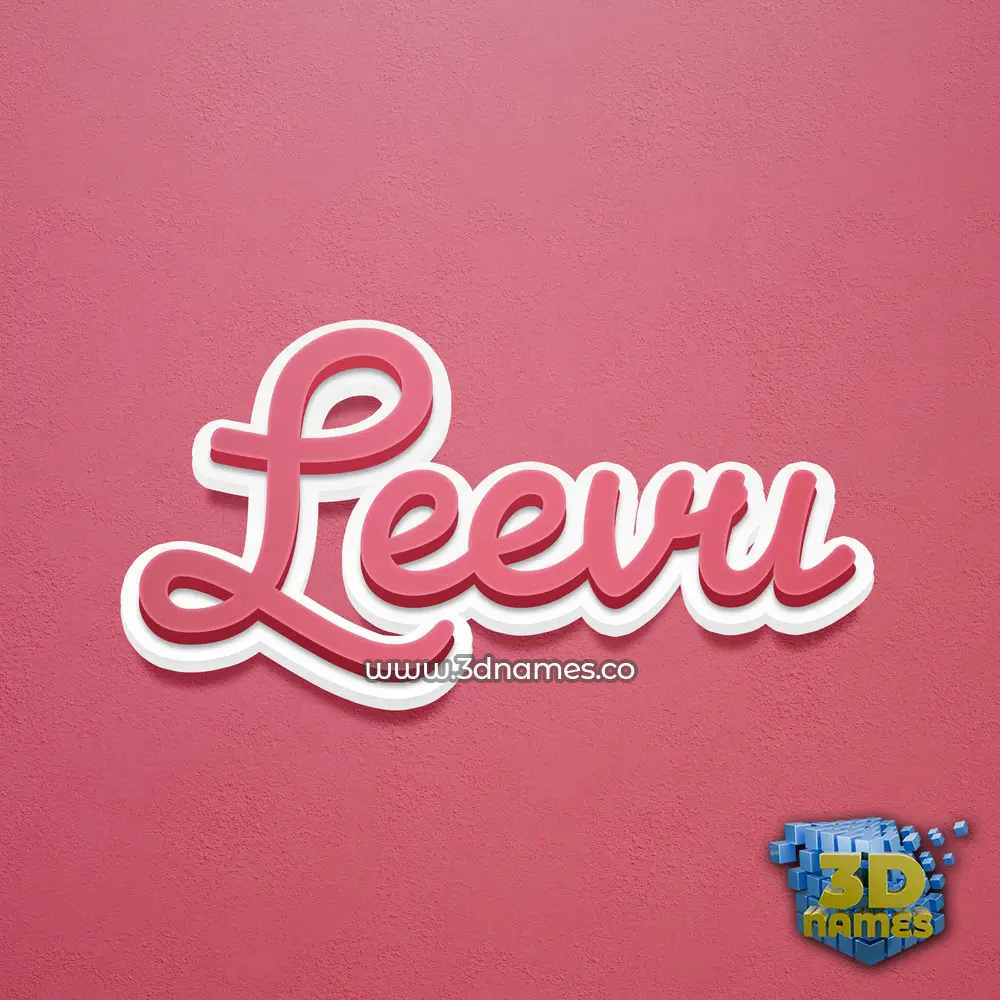 leevu in Red Scribble style - 3D name wallpaper