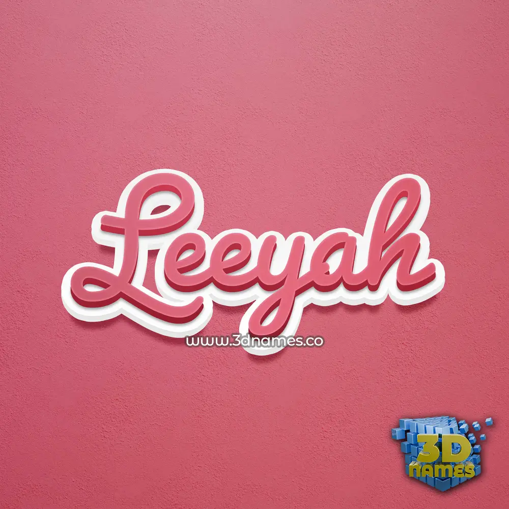 leeyah in Red Scribble style - 3D name wallpaper