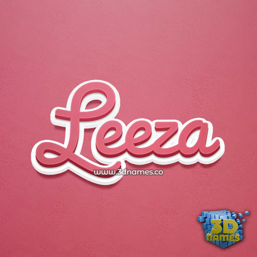 leeza in Red Scribble style - 3D name wallpaper