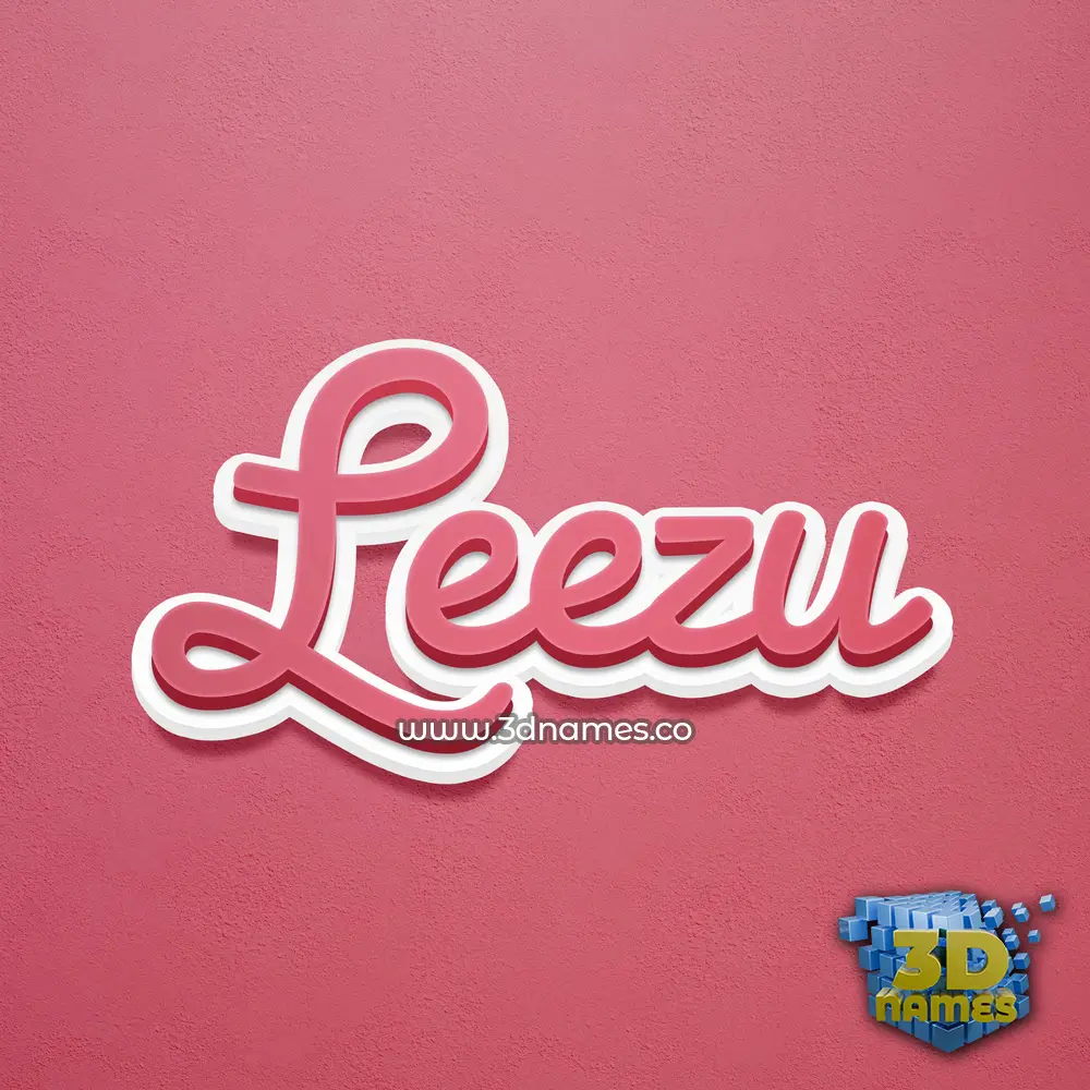 leezu in Red Scribble style - 3D name wallpaper