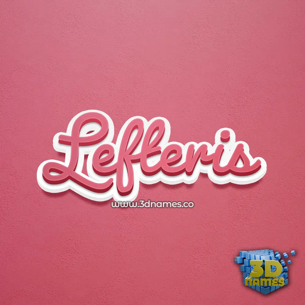 lefteris in Red Scribble style - 3D name wallpaper