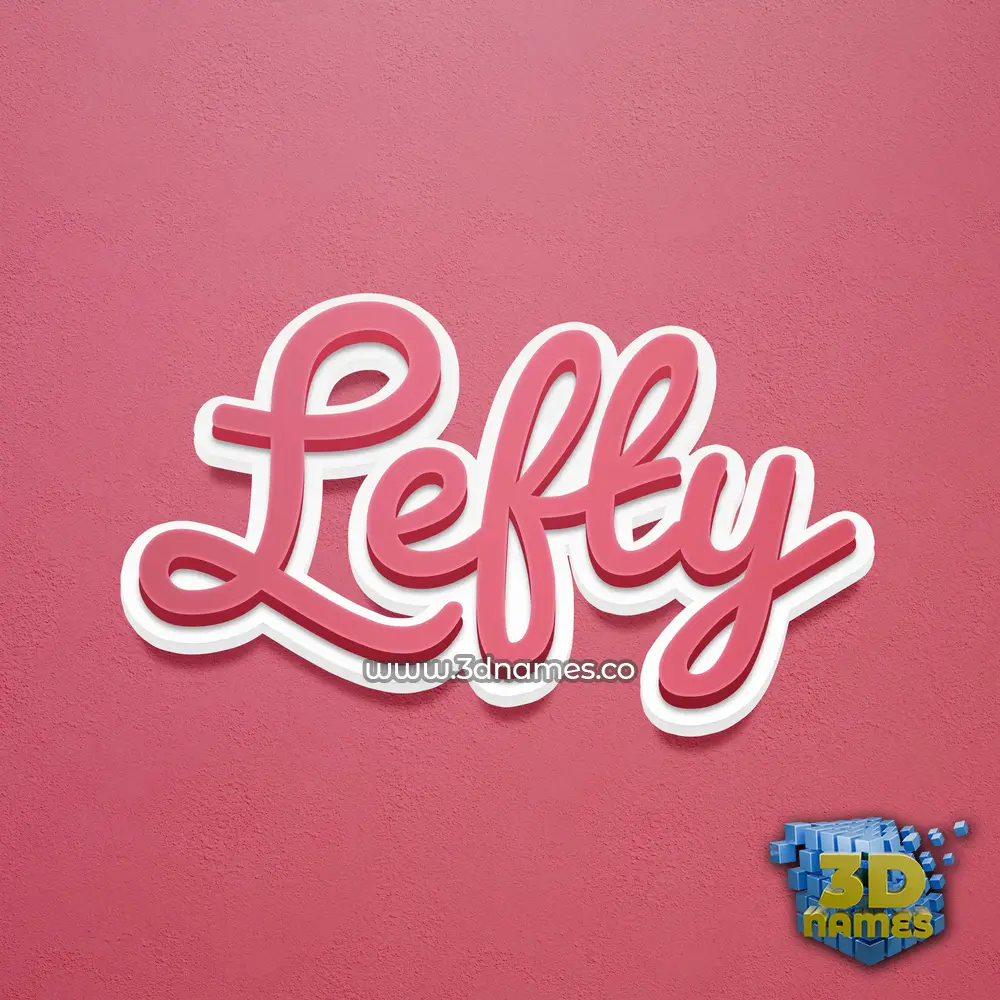 lefty in Red Scribble style - 3D name wallpaper