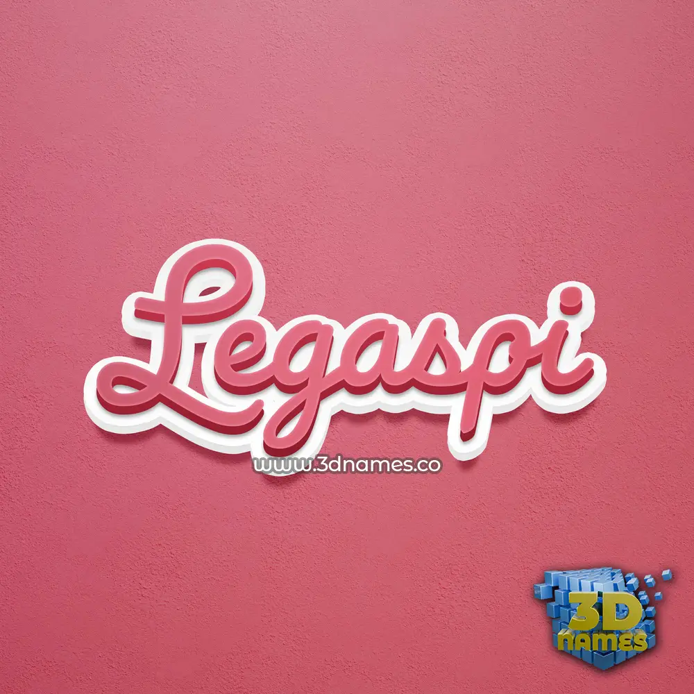 legaspi in Red Scribble style - 3D name wallpaper