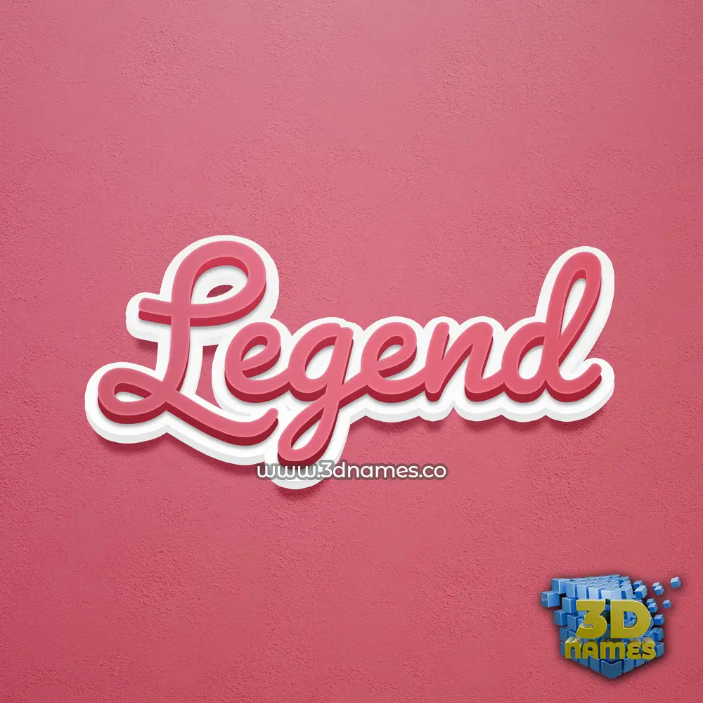 legend in Red Scribble style - 3D name wallpaper