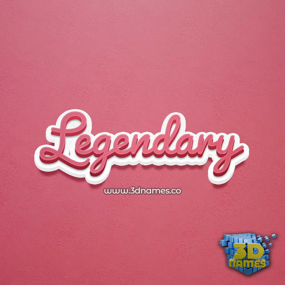 legendary in Red Scribble style - 3D name wallpaper