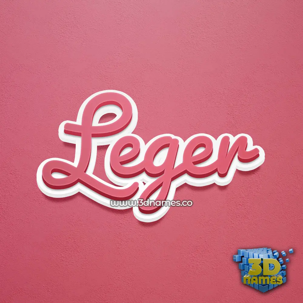 leger in Red Scribble style - 3D name wallpaper