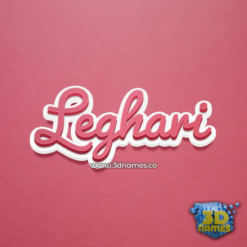 leghari in Red Scribble style - 3D name wallpaper