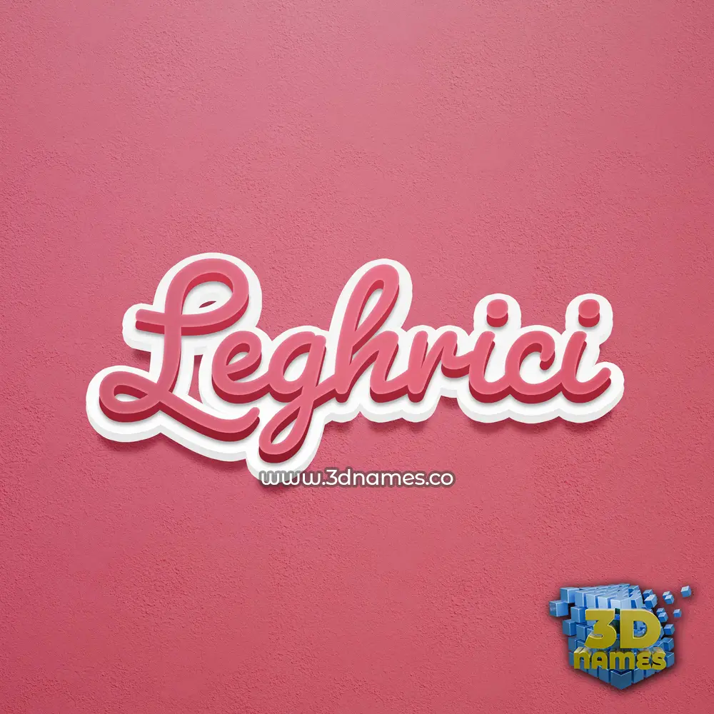 leghrici in Red Scribble style - 3D name wallpaper