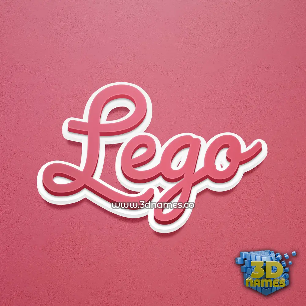 lego in Red Scribble style - 3D name wallpaper