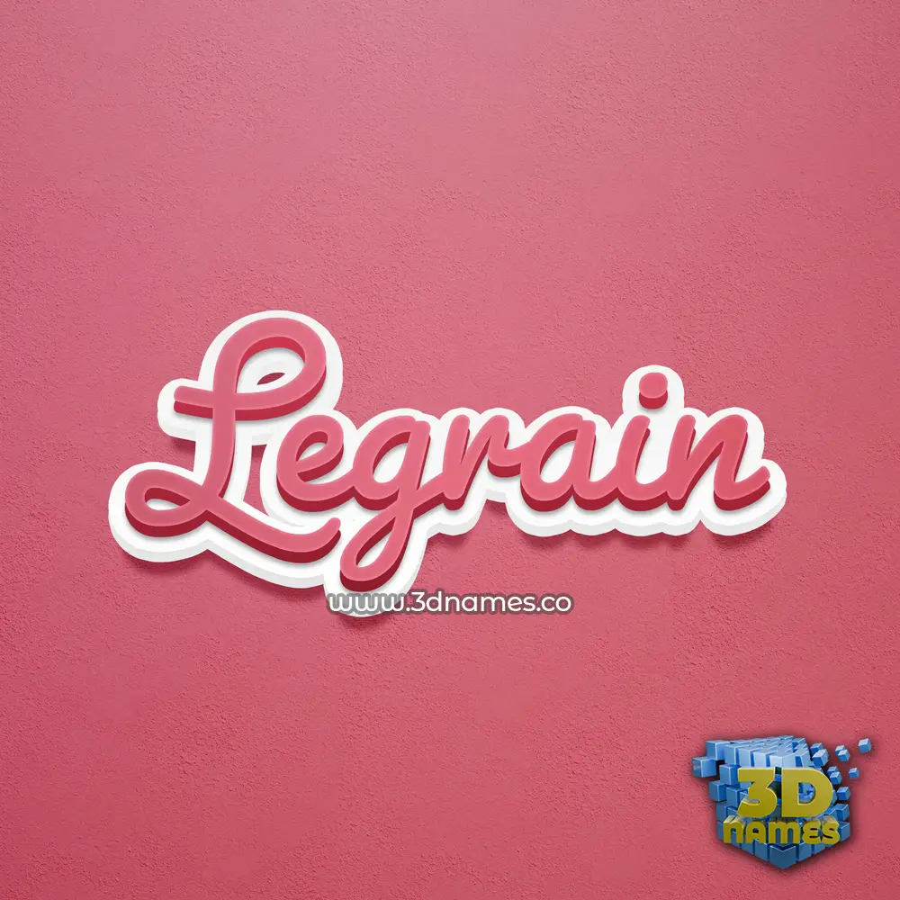 legrain in Red Scribble style - 3D name wallpaper