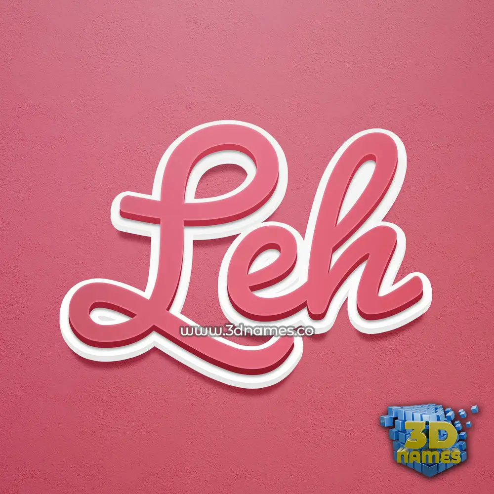 leh in Red Scribble style - 3D name wallpaper