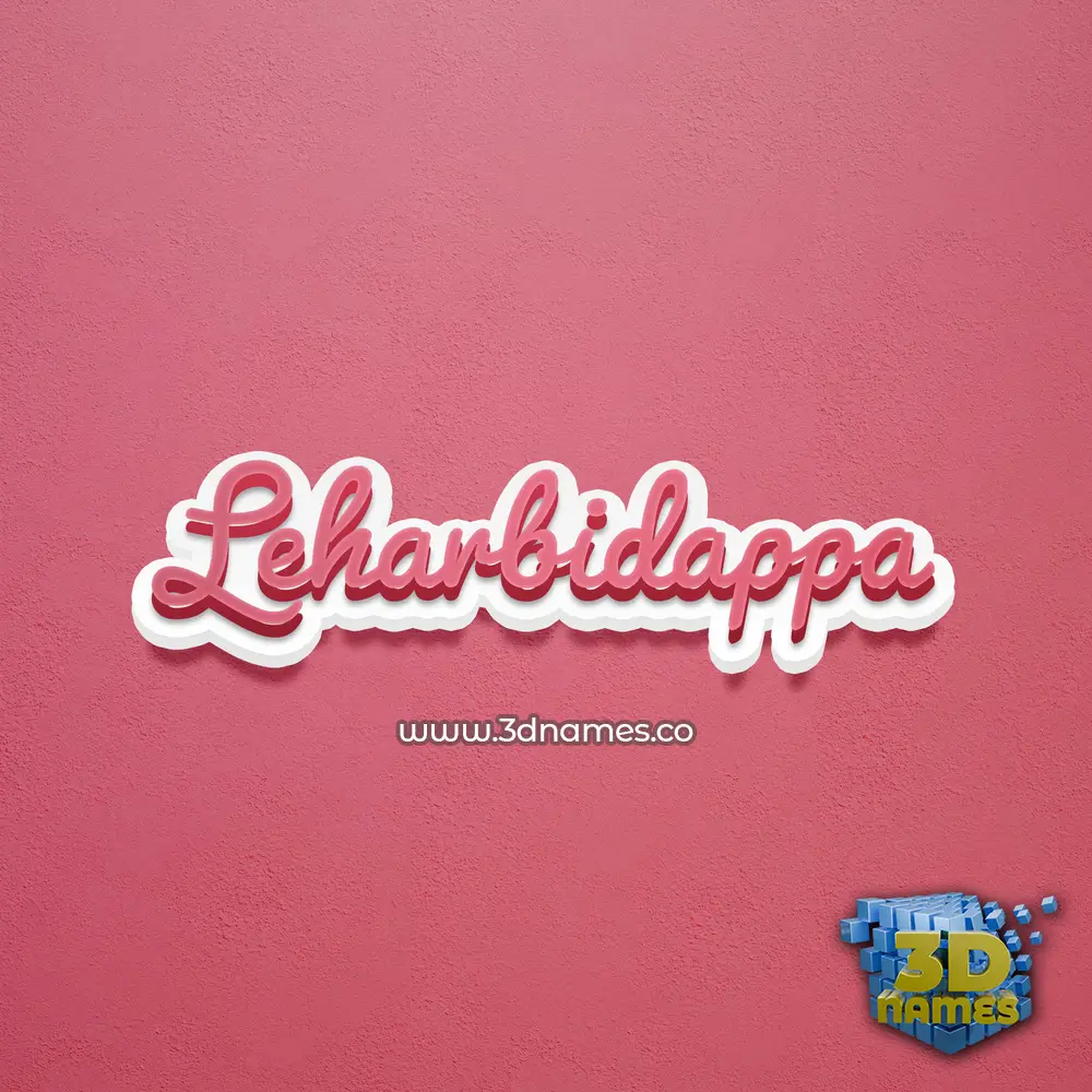 leharbidappa in Red Scribble style - 3D name wallpaper