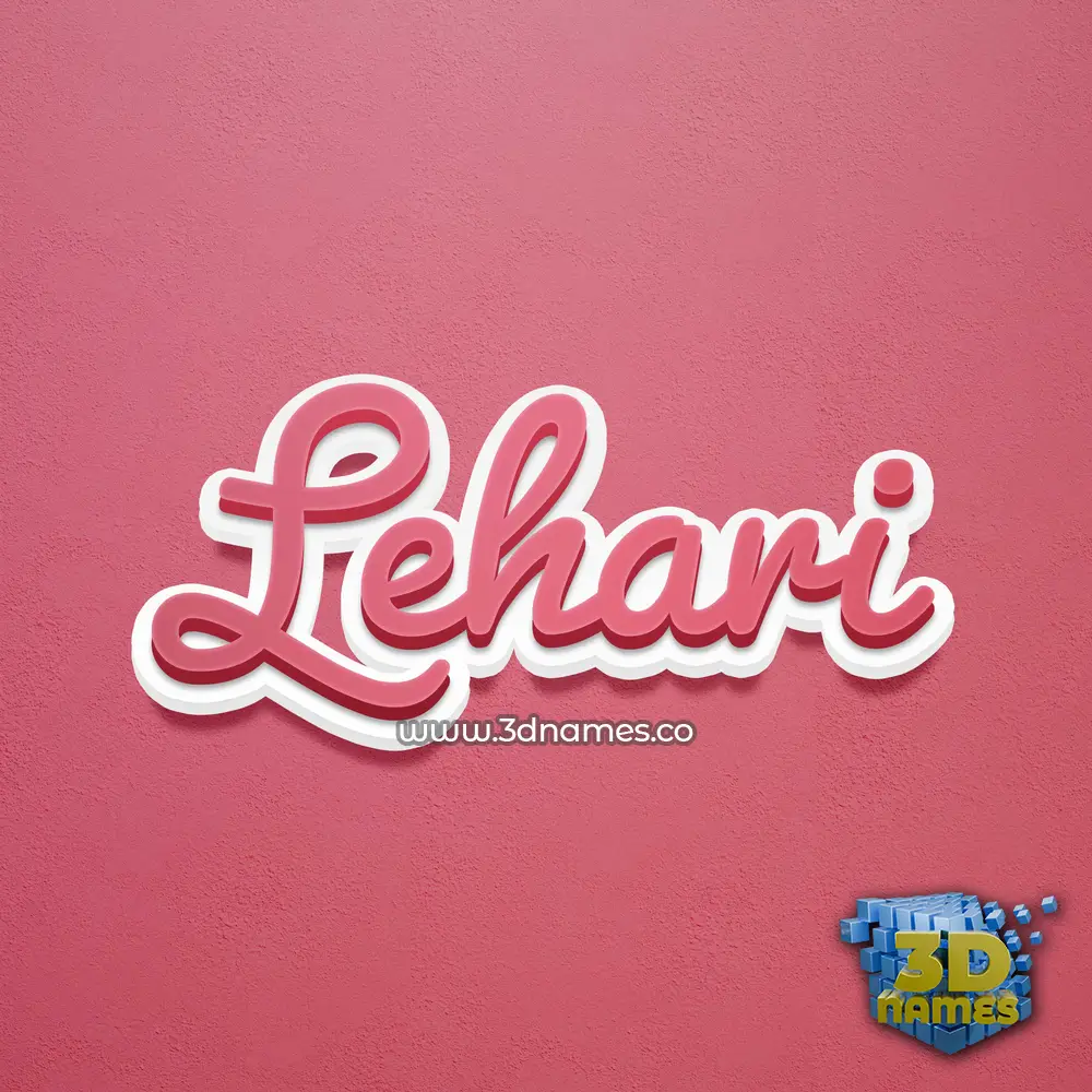 lehari in Red Scribble style - 3D name wallpaper