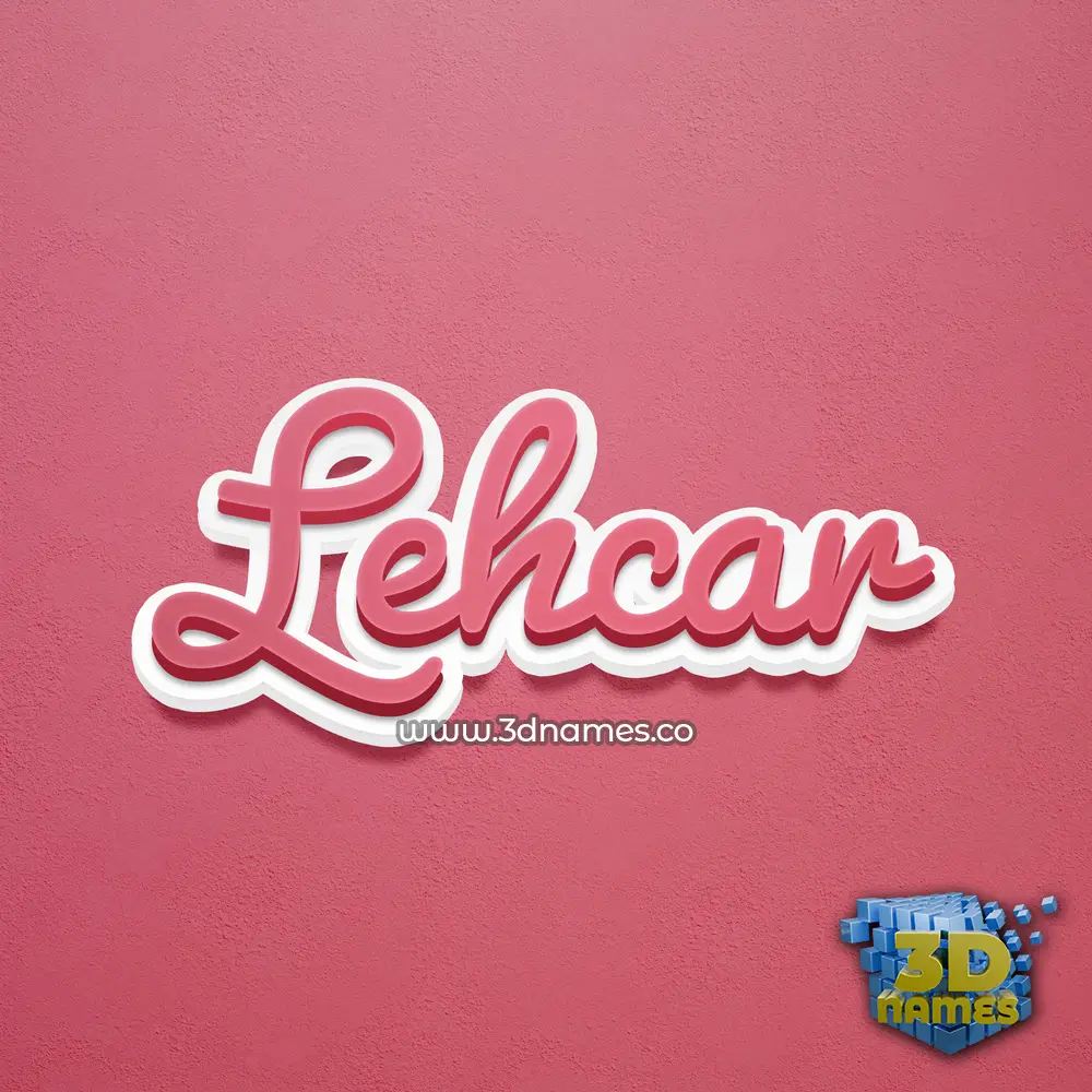 lehcar in Red Scribble style - 3D name wallpaper
