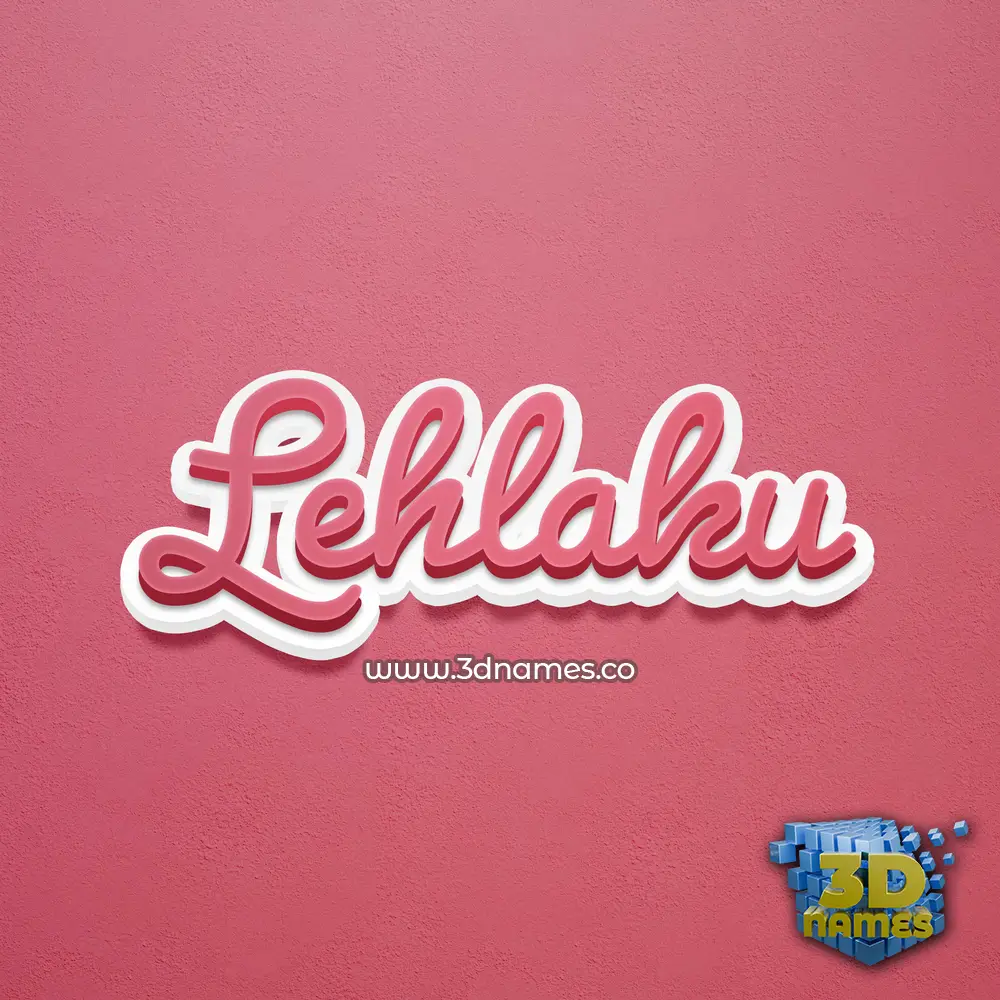 lehlaku in Red Scribble style - 3D name wallpaper