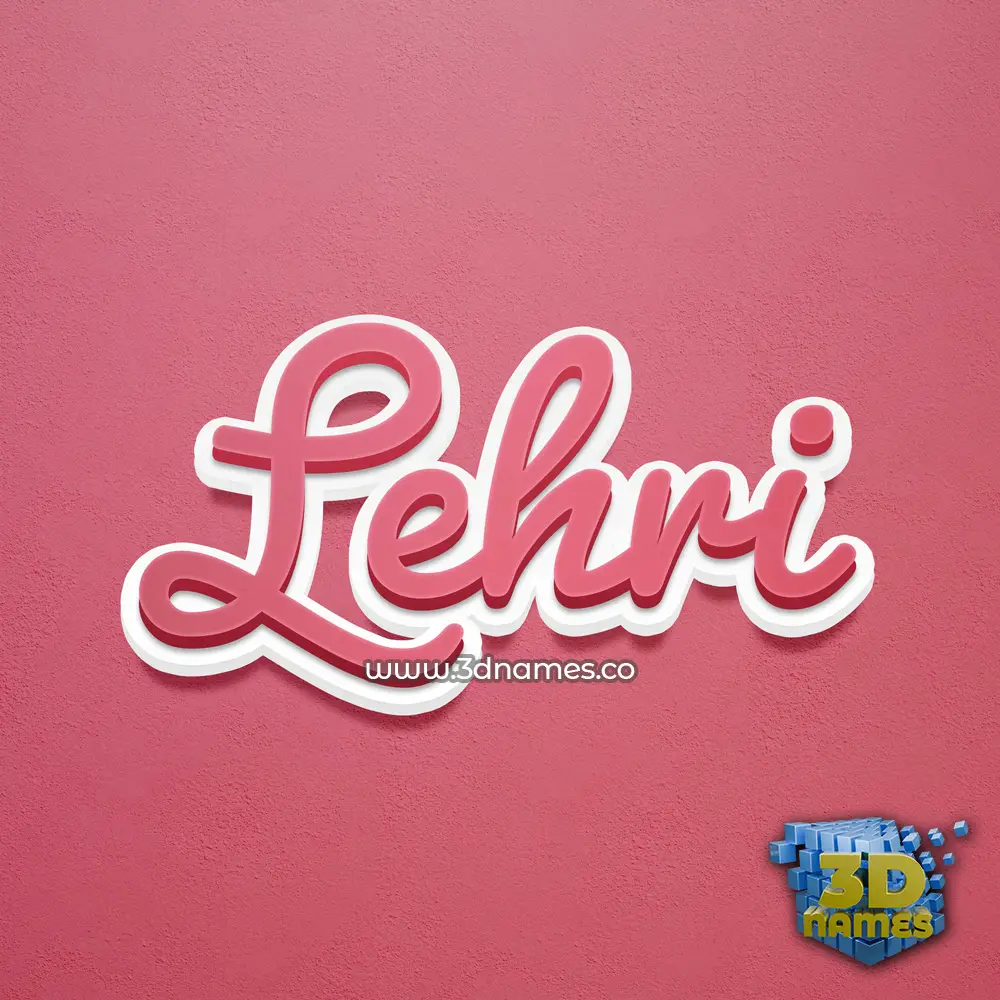 lehri in Red Scribble style - 3D name wallpaper