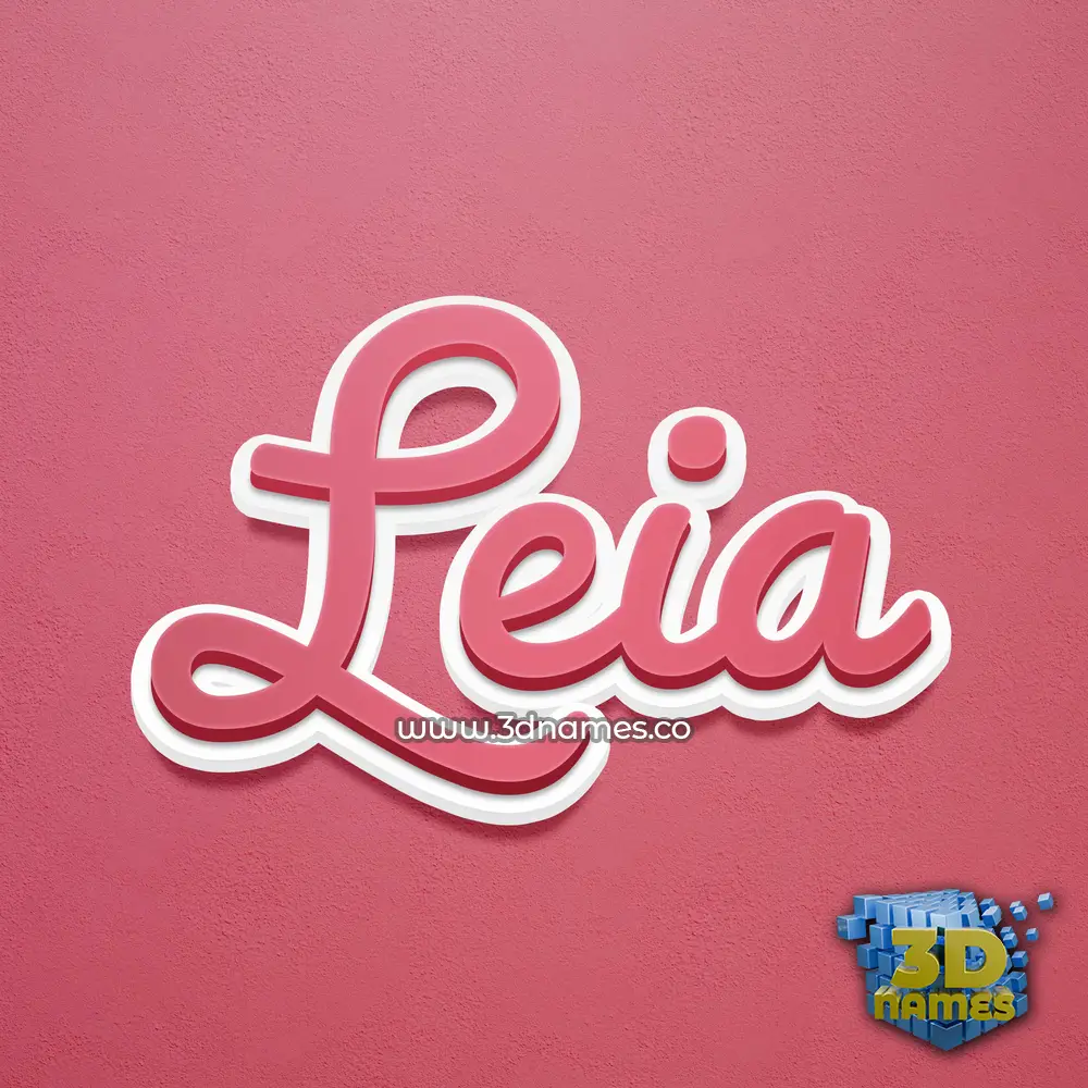 leia in Red Scribble style - 3D name wallpaper
