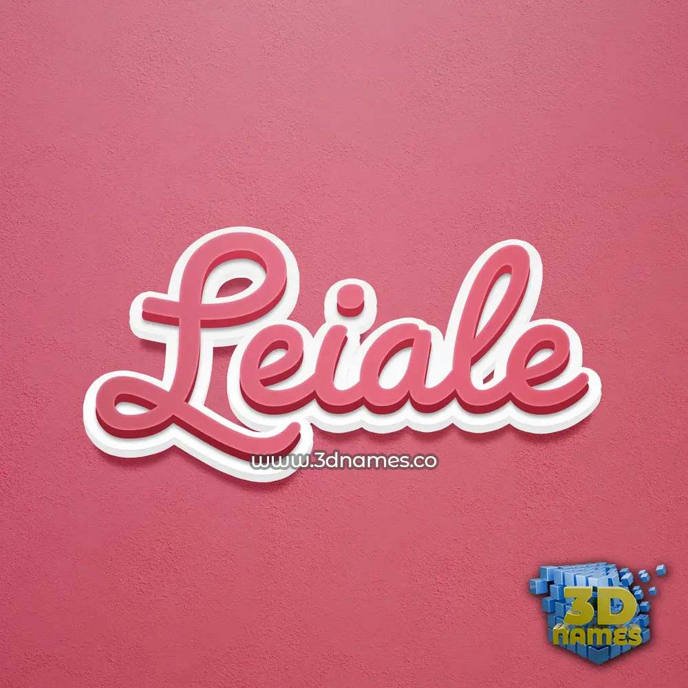 leiale in Red Scribble style - 3D name wallpaper