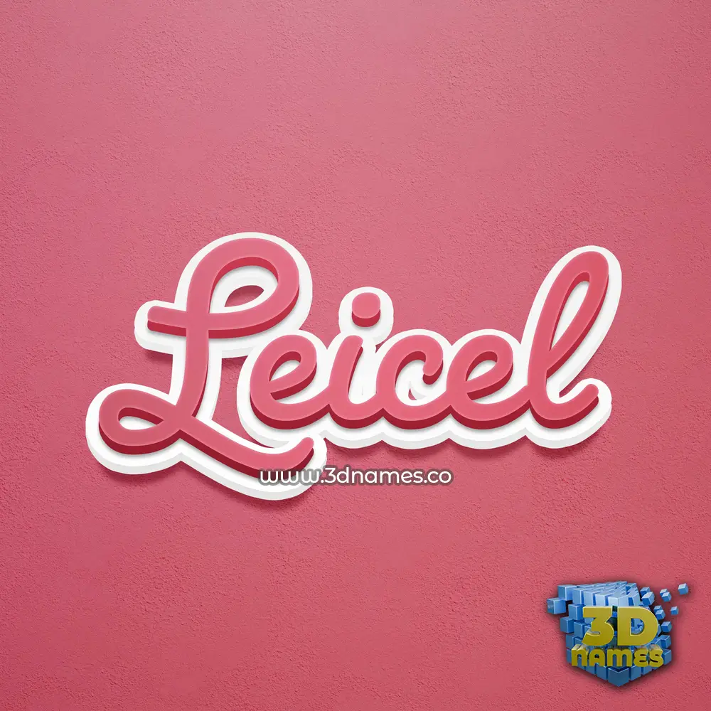 leicel in Red Scribble style - 3D name wallpaper