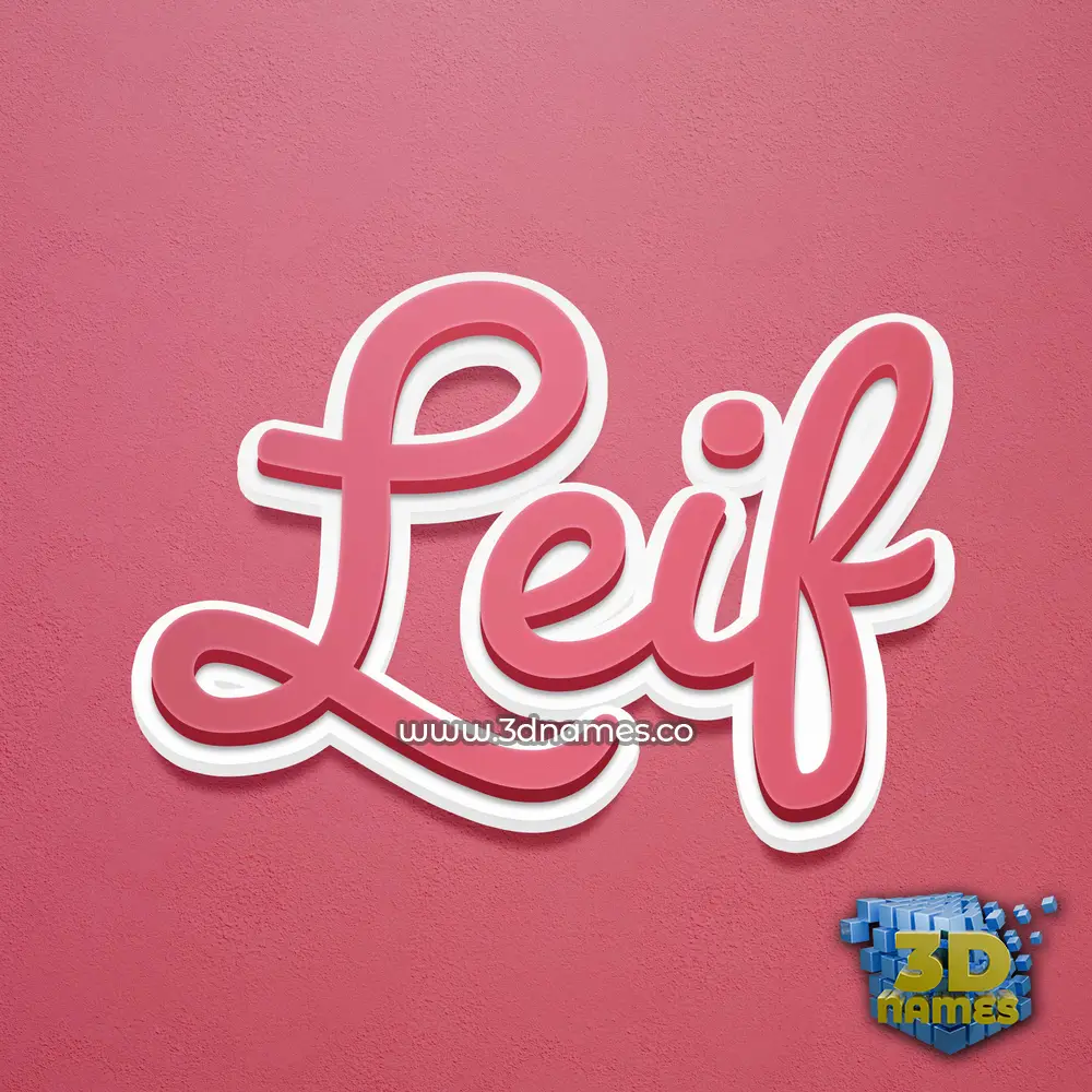 leif in Red Scribble style - 3D name wallpaper