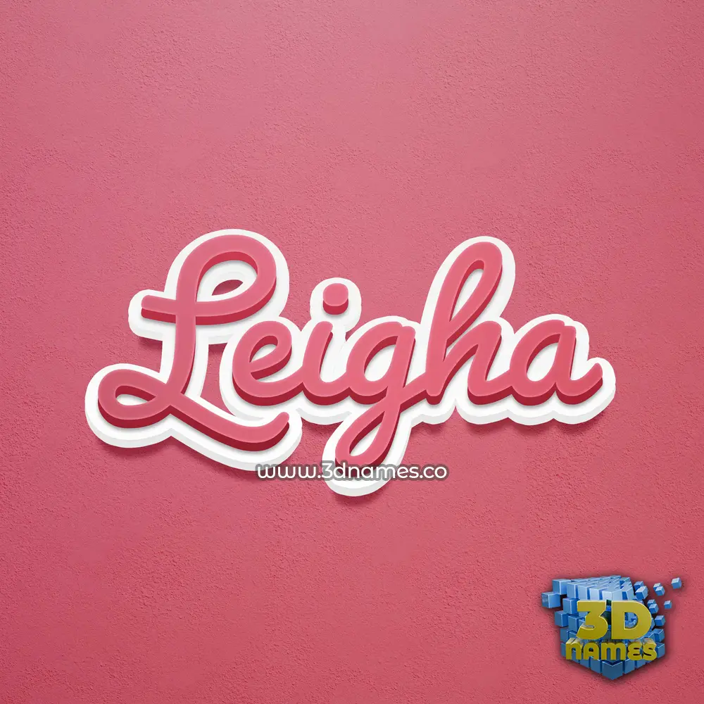 leigha in Red Scribble style - 3D name wallpaper