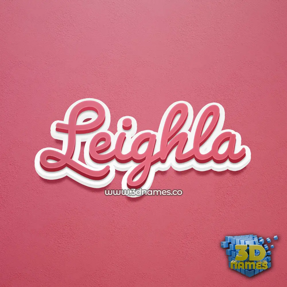 leighla in Red Scribble style - 3D name wallpaper