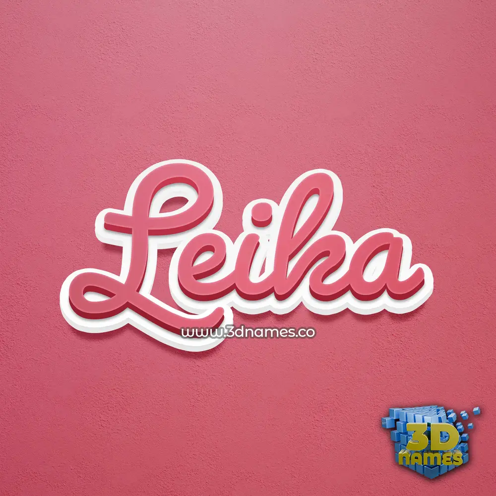 leika in Red Scribble style - 3D name wallpaper