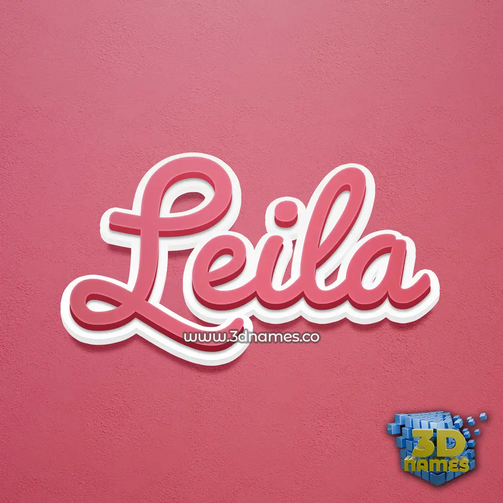 leila in Red Scribble style - 3D name wallpaper