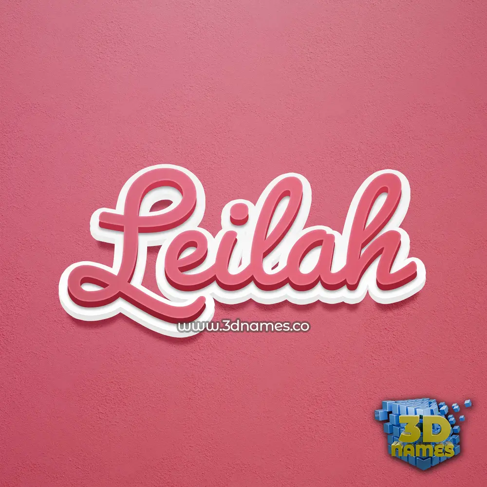 leilah in Red Scribble style - 3D name wallpaper
